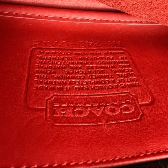 Vintage Coach Red Leather Envelope Clutch / Wallet — Bold Color Statement Piece - Picture 14 of 16